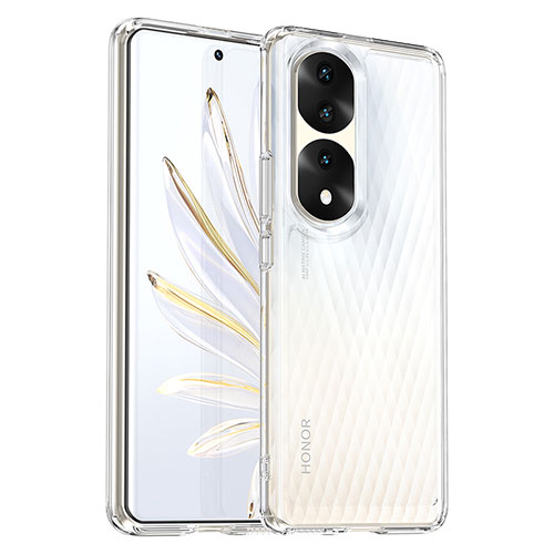 Silicone Transparent Frame Case Cover J01S for Huawei Honor 70 Pro 5G Clear