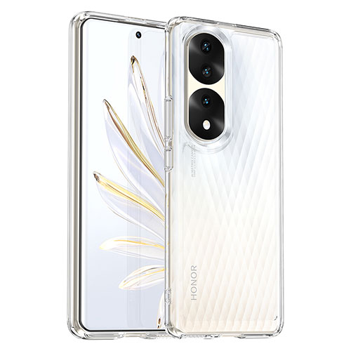 Silicone Transparent Frame Case Cover J01S for Huawei Honor 70 Pro+ Plus 5G Clear