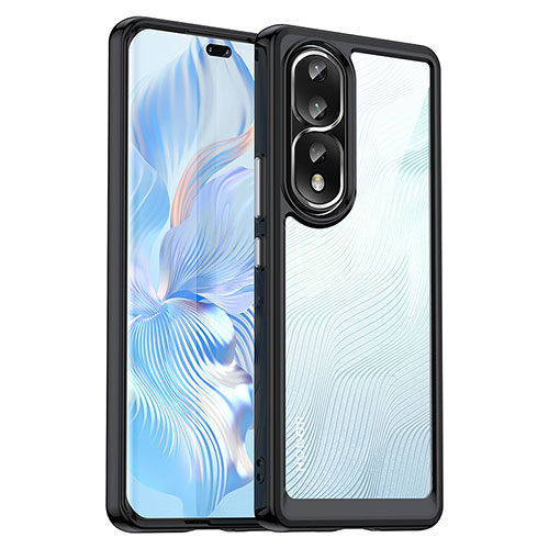 Silicone Transparent Frame Case Cover J01S for Huawei Honor 80 Pro 5G Black