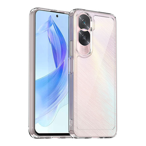 Silicone Transparent Frame Case Cover J01S for Huawei Honor 90 Lite 5G Clear