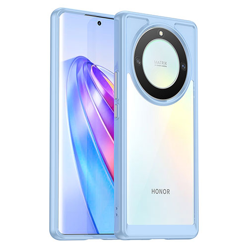 Silicone Transparent Frame Case Cover J01S for Huawei Honor Magic5 Lite 5G Sky Blue