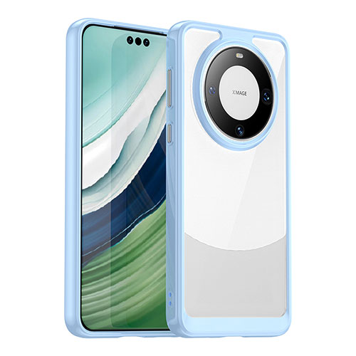 Silicone Transparent Frame Case Cover J01S for Huawei Mate 60 Pro+ Plus Mint Blue