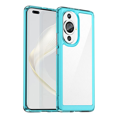 Silicone Transparent Frame Case Cover J01S for Huawei Nova 11 Pro Blue