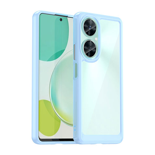 Silicone Transparent Frame Case Cover J01S for Huawei Nova 11i Blue