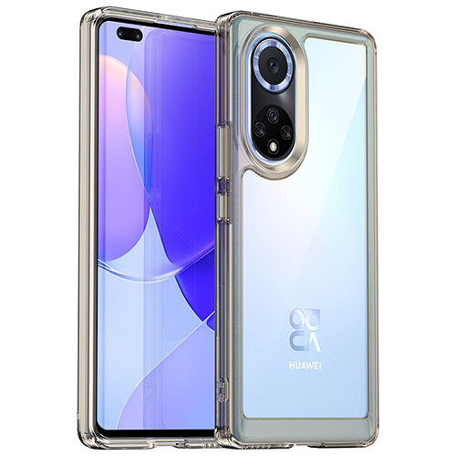 Silicone Transparent Frame Case Cover J01S for Huawei Nova 9 Pro Gray