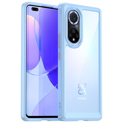 Silicone Transparent Frame Case Cover J01S for Huawei Nova 9 Pro Sky Blue