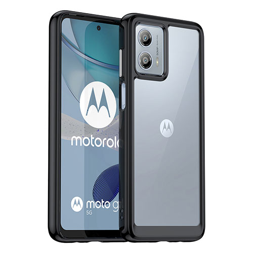 Silicone Transparent Frame Case Cover J01S for Motorola Moto G53y 5G Black