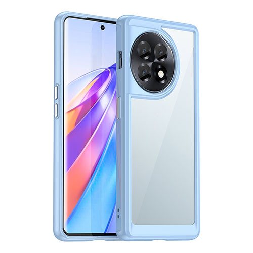 Silicone Transparent Frame Case Cover J01S for OnePlus 11R 5G Sky Blue