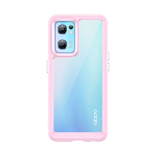 Silicone Transparent Frame Case Cover J01S for OnePlus Nord CE 2 5G Pink