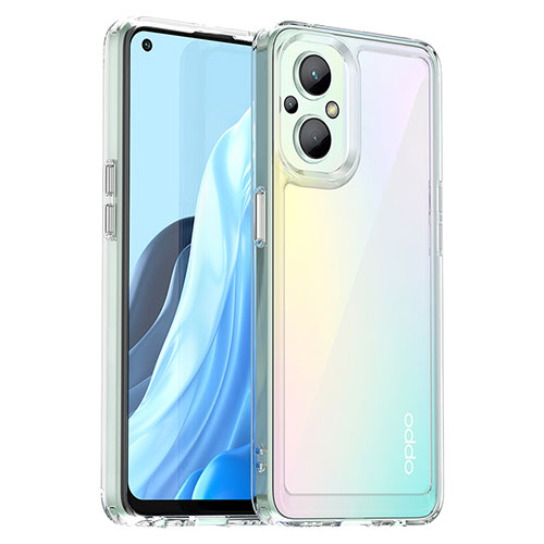 Silicone Transparent Frame Case Cover J01S for Oppo A96 5G Clear