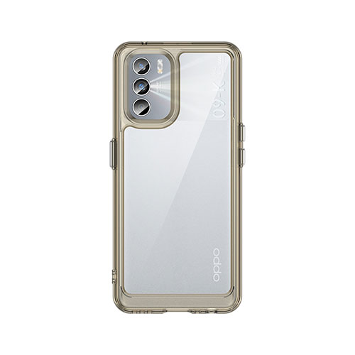 Silicone Transparent Frame Case Cover J01S for Oppo K9 Pro 5G Gray