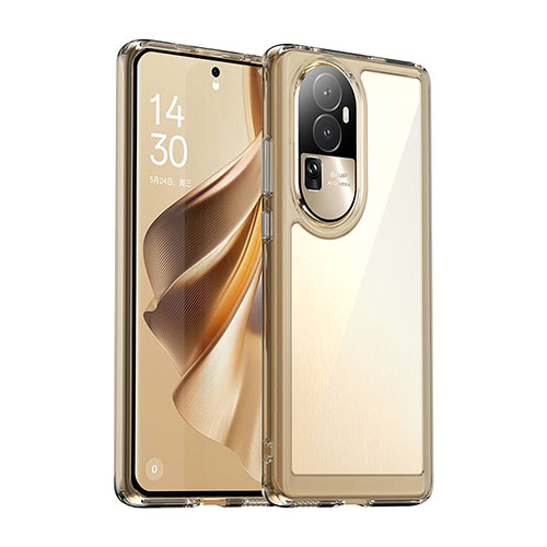 Silicone Transparent Frame Case Cover J01S for Oppo Reno10 Pro+ Plus 5G Gray