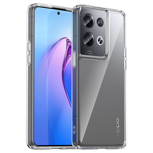 Silicone Transparent Frame Case Cover J01S for Oppo Reno8 Pro 5G Clear