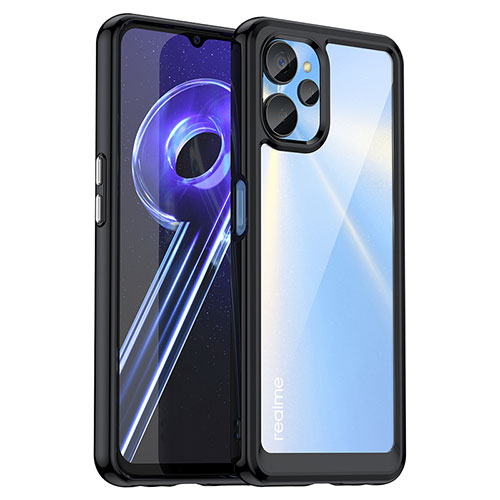 Silicone Transparent Frame Case Cover J01S for Realme 10T 5G Black