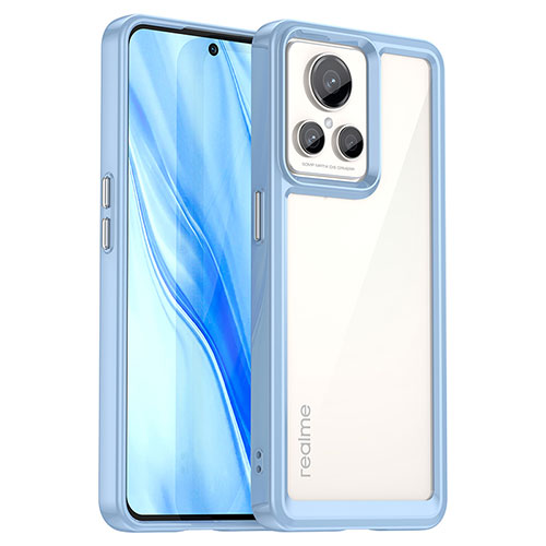 Silicone Transparent Frame Case Cover J01S for Realme GT2 Master Explorer Blue