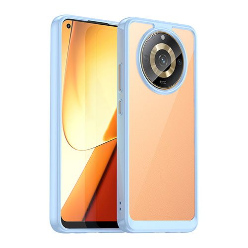 Silicone Transparent Frame Case Cover J01S for Realme Narzo 60 5G Blue