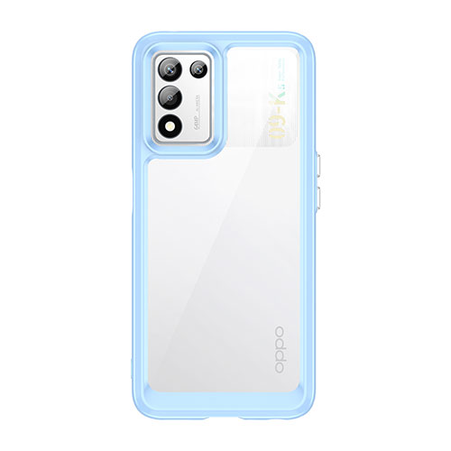 Silicone Transparent Frame Case Cover J01S for Realme Q3s 5G Blue