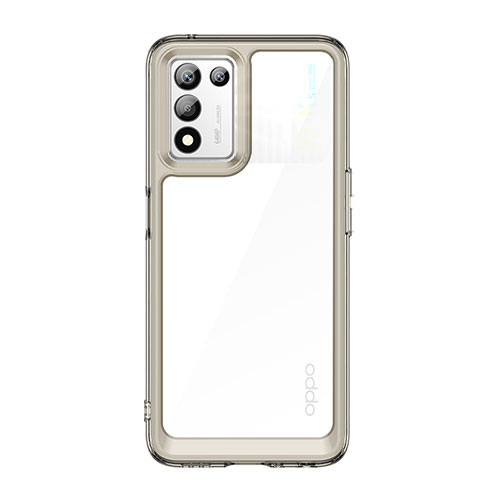 Silicone Transparent Frame Case Cover J01S for Realme Q3t 5G Gray