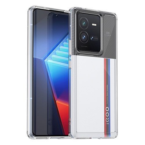 Silicone Transparent Frame Case Cover J01S for Vivo iQOO 10 Pro 5G Clear