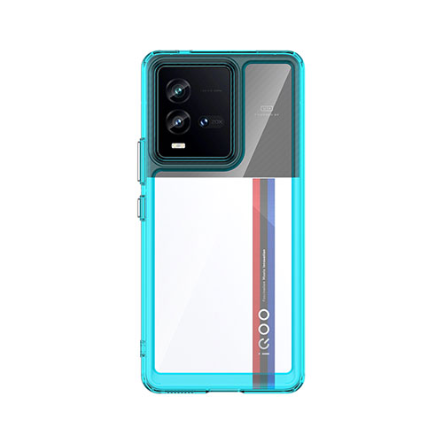 Silicone Transparent Frame Case Cover J01S for Vivo iQOO 9T 5G Blue