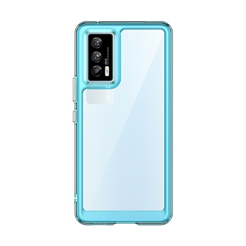 Silicone Transparent Frame Case Cover J01S for Vivo iQOO Neo5 5G Blue