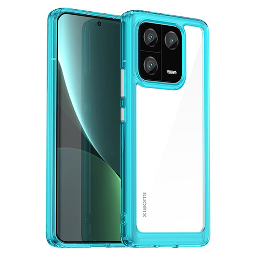 Silicone Transparent Frame Case Cover J01S for Xiaomi Mi 13 Pro 5G Sky Blue