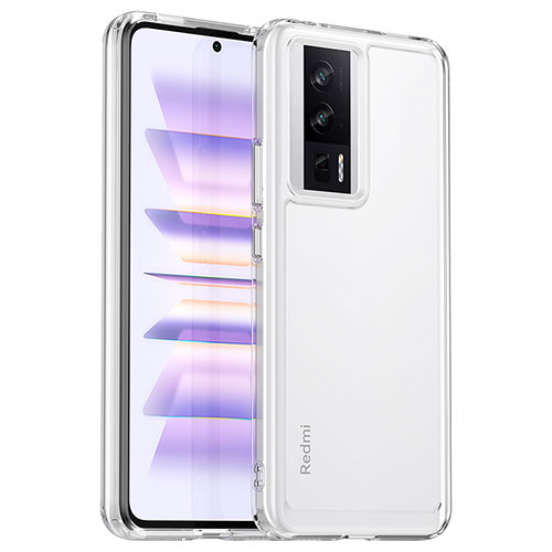 Silicone Transparent Frame Case Cover J01S for Xiaomi Poco F5 Pro 5G Clear