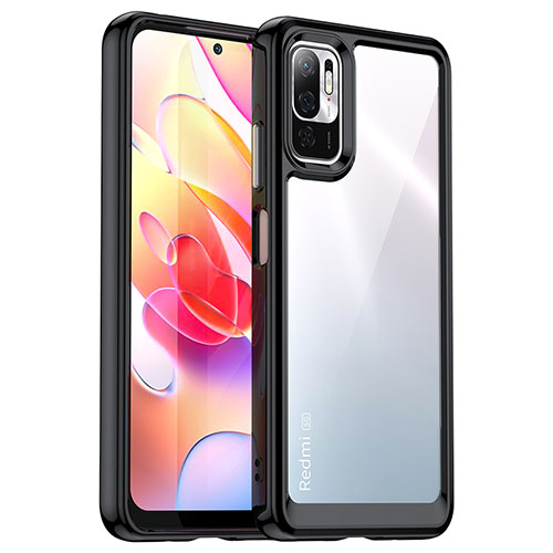 Silicone Transparent Frame Case Cover J01S for Xiaomi POCO M3 Pro 5G Black