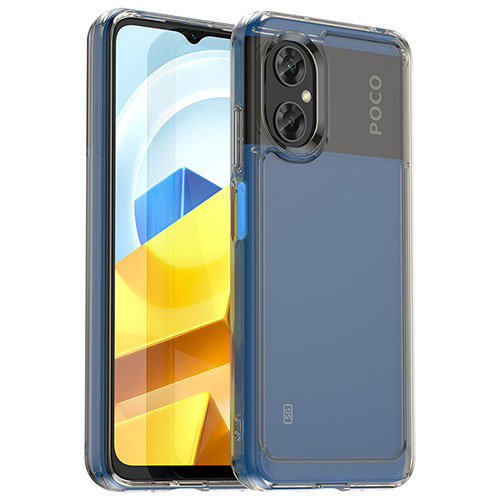 Silicone Transparent Frame Case Cover J01S for Xiaomi Poco M4 5G Gray