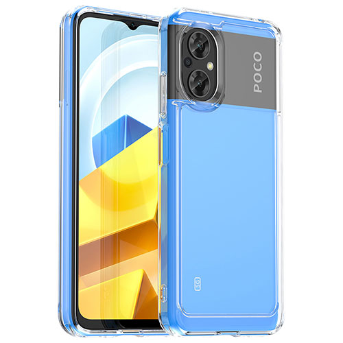 Silicone Transparent Frame Case Cover J01S for Xiaomi Poco M5 4G Clear