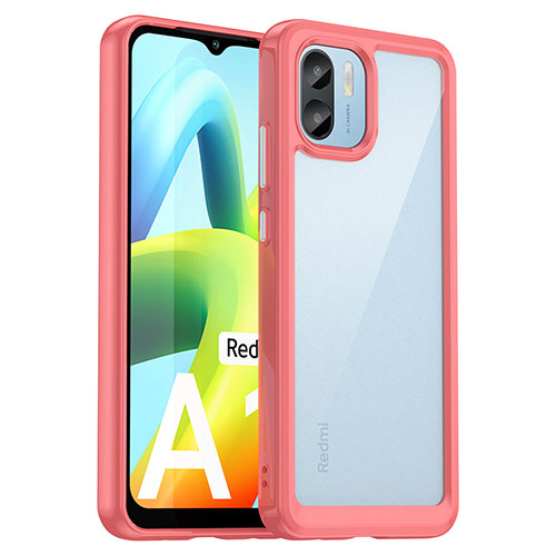 Silicone Transparent Frame Case Cover J01S for Xiaomi Redmi A1 Red