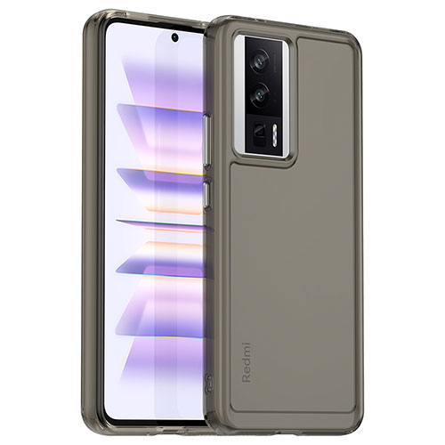 Silicone Transparent Frame Case Cover J01S for Xiaomi Redmi K60 5G Dark Gray