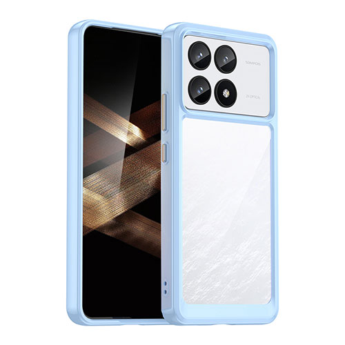 Silicone Transparent Frame Case Cover J01S for Xiaomi Redmi K70E 5G Blue