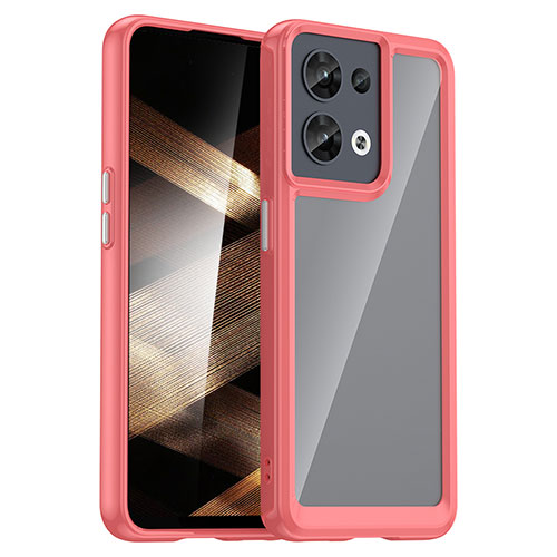 Silicone Transparent Frame Case Cover J01S for Xiaomi Redmi Note 13 Pro 5G Red