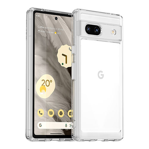 Silicone Transparent Frame Case Cover J02S for Google Pixel 7a 5G Clear