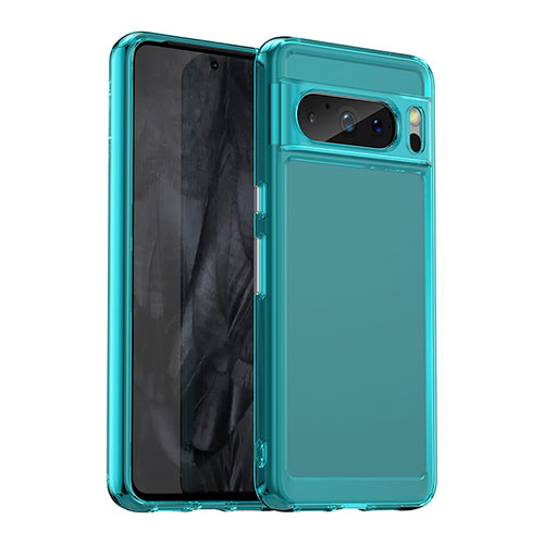 Silicone Transparent Frame Case Cover J02S for Google Pixel 8 Pro 5G Blue