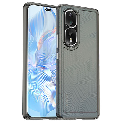 Silicone Transparent Frame Case Cover J02S for Huawei Honor 80 Pro 5G Gray