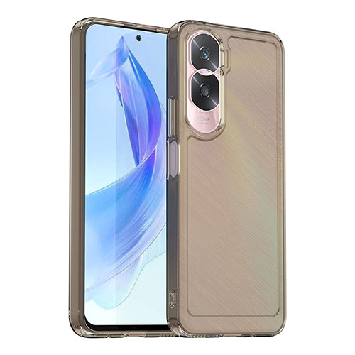 Silicone Transparent Frame Case Cover J02S for Huawei Honor 90 Lite 5G Gray