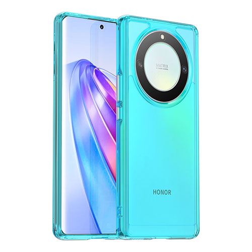 Silicone Transparent Frame Case Cover J02S for Huawei Honor X9a 5G Blue