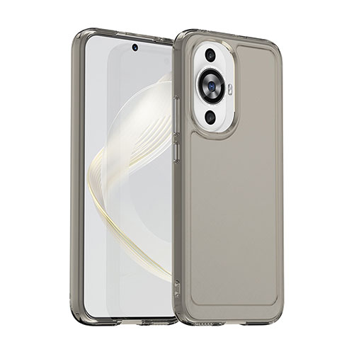 Silicone Transparent Frame Case Cover J02S for Huawei Nova 11 Gray