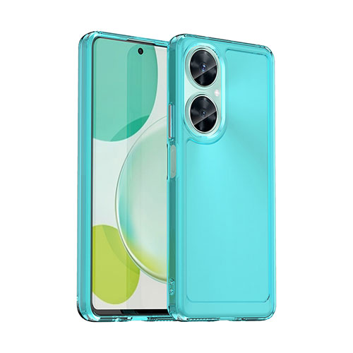 Silicone Transparent Frame Case Cover J02S for Huawei Nova 11i Blue