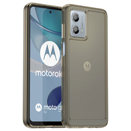 Silicone Transparent Frame Case Cover J02S for Motorola Moto G53 5G Gray