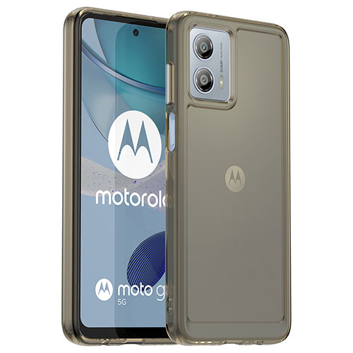 Silicone Transparent Frame Case Cover J02S for Motorola Moto G53j 5G Gray