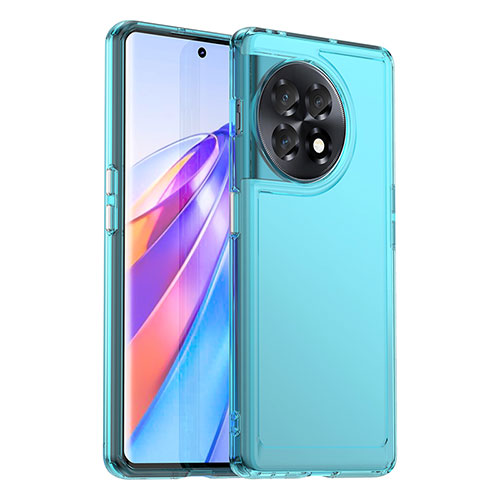 Silicone Transparent Frame Case Cover J02S for OnePlus Ace 2 5G Blue