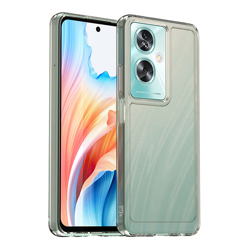 Silicone Transparent Frame Case Cover J02S for Oppo A79 5G Gray