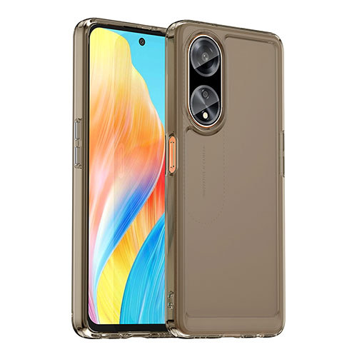 Silicone Transparent Frame Case Cover J02S for Oppo A98 5G Gray