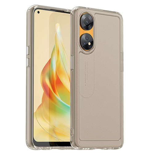 Silicone Transparent Frame Case Cover J02S for Oppo Reno8 T 4G Gray