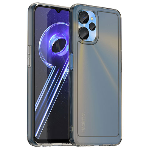 Silicone Transparent Frame Case Cover J02S for Realme 10T 5G Gray