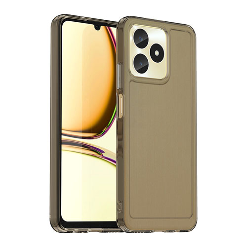 Silicone Transparent Frame Case Cover J02S for Realme C67 Gray