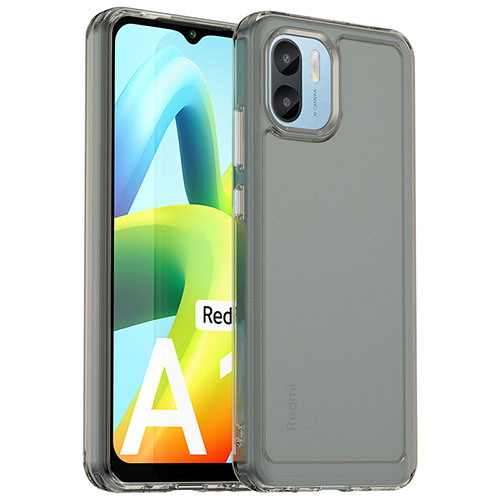 Silicone Transparent Frame Case Cover J02S for Xiaomi Poco C51 Gray